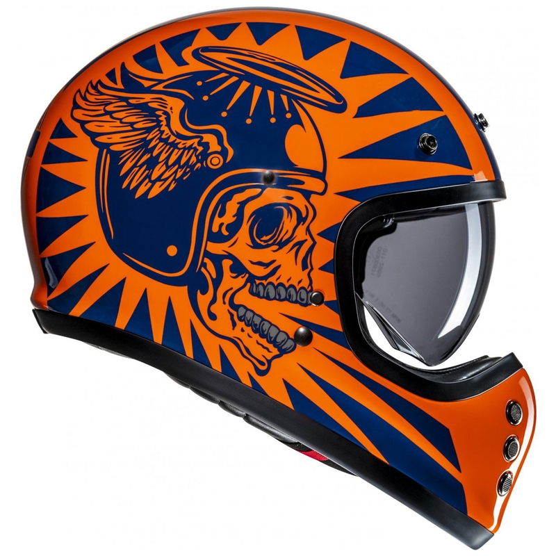 Integrálna prilba na motorku HJC V60 Flame MC27 oranžovo-modrá