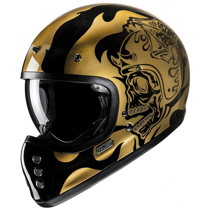 Integrálna helma na motorku HJC V60 Flame MC9 zlato-čierna