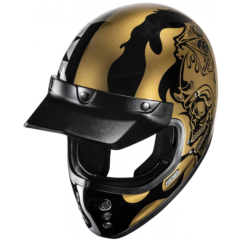 Integrálna helma na motorku HJC V60 Flame MC9 zlato-čierna
