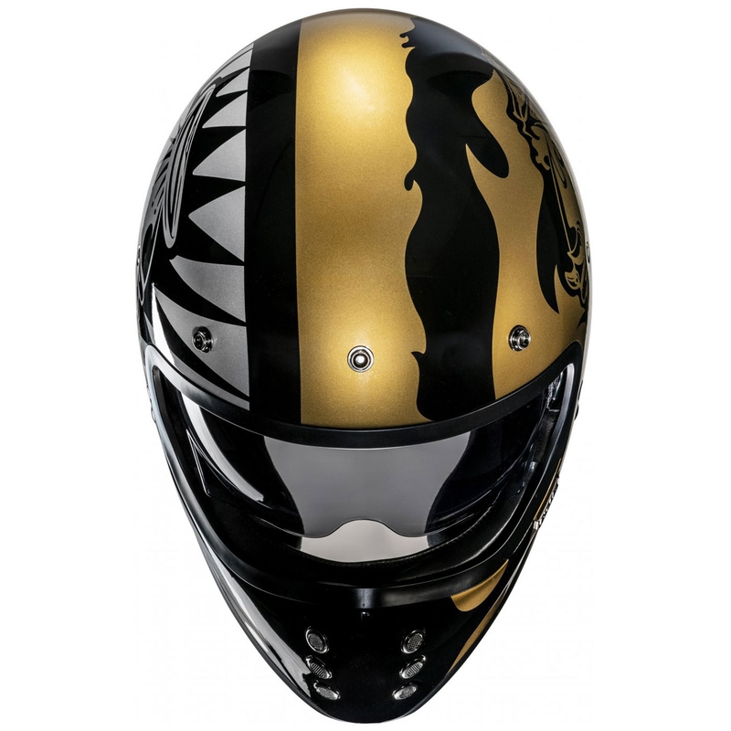 Integrálna helma na motorku HJC V60 Flame MC9 zlato-čierna