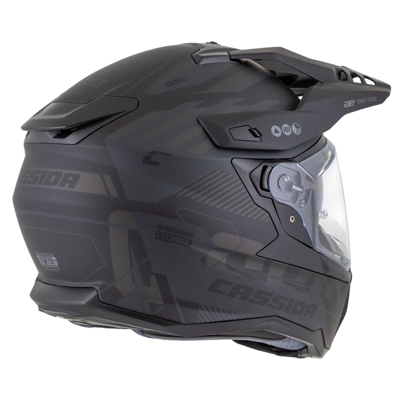 Enduro prilba Cassida Road Runner TechniX matná čierno-čierno-sivá