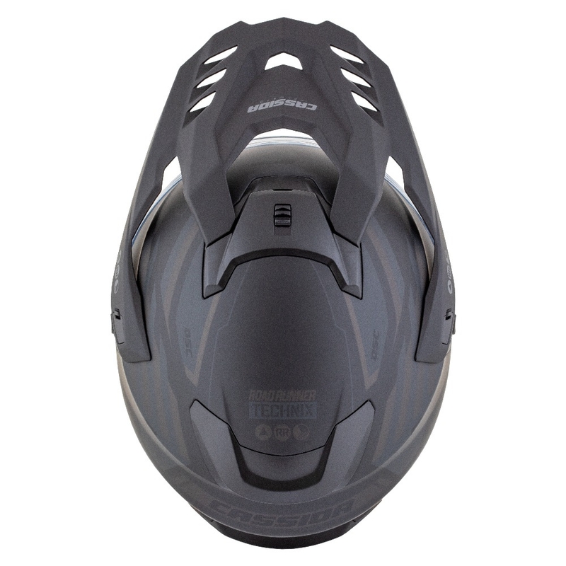 Enduro prilba Cassida Road Runner TechniX matná čierno-čierno-sivá