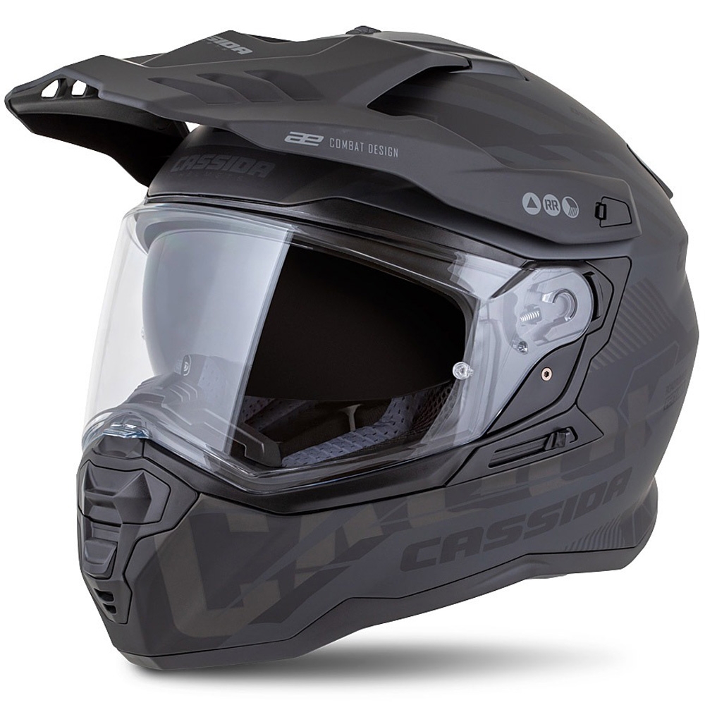 Enduro prilba Cassida Road Runner TechniX matná čierno-čierno-sivá Veľkosť: XS
