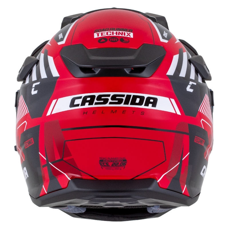 Enduro prilba Cassida Road Runner TechniX červeno-čierno-bielo-sivá