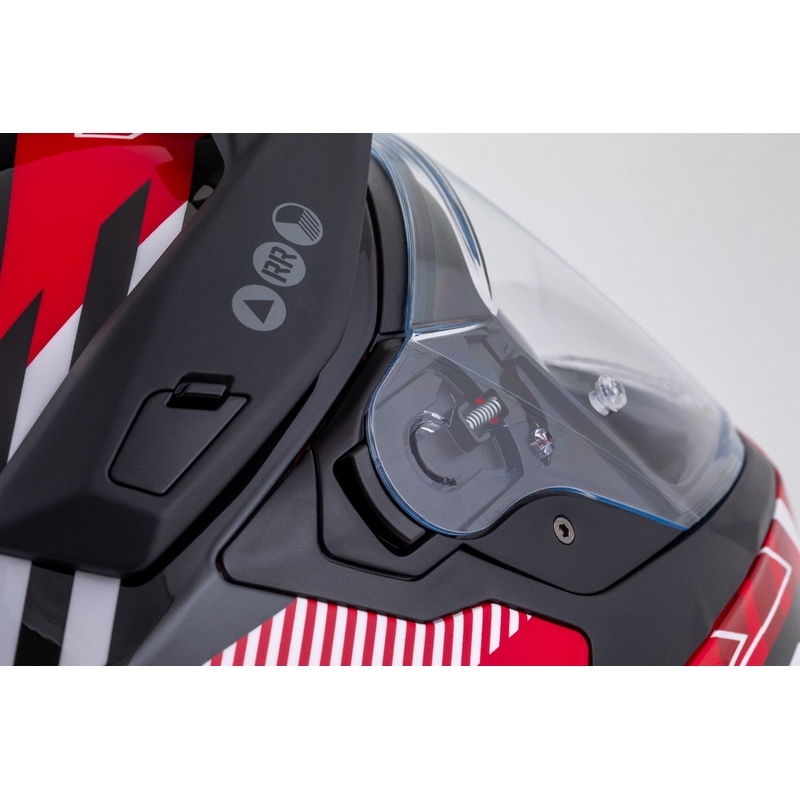 Enduro prilba Cassida Road Runner TechniX červeno-čierno-bielo-sivá