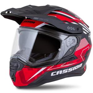 Enduro prilba Cassida Road Runner TechniX červeno-čierno-bielo-sivá