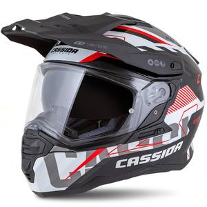 Enduro helma Cassida Road Runner TechniX bielo-čierno-červeno-sivá