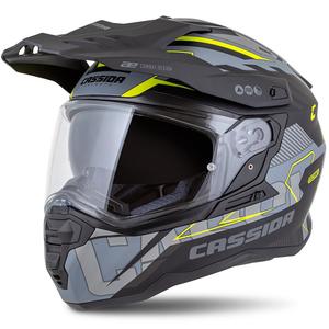 Enduro prilba Cassida Road Runner TechniX matná šedo-čierno-fluo žltá