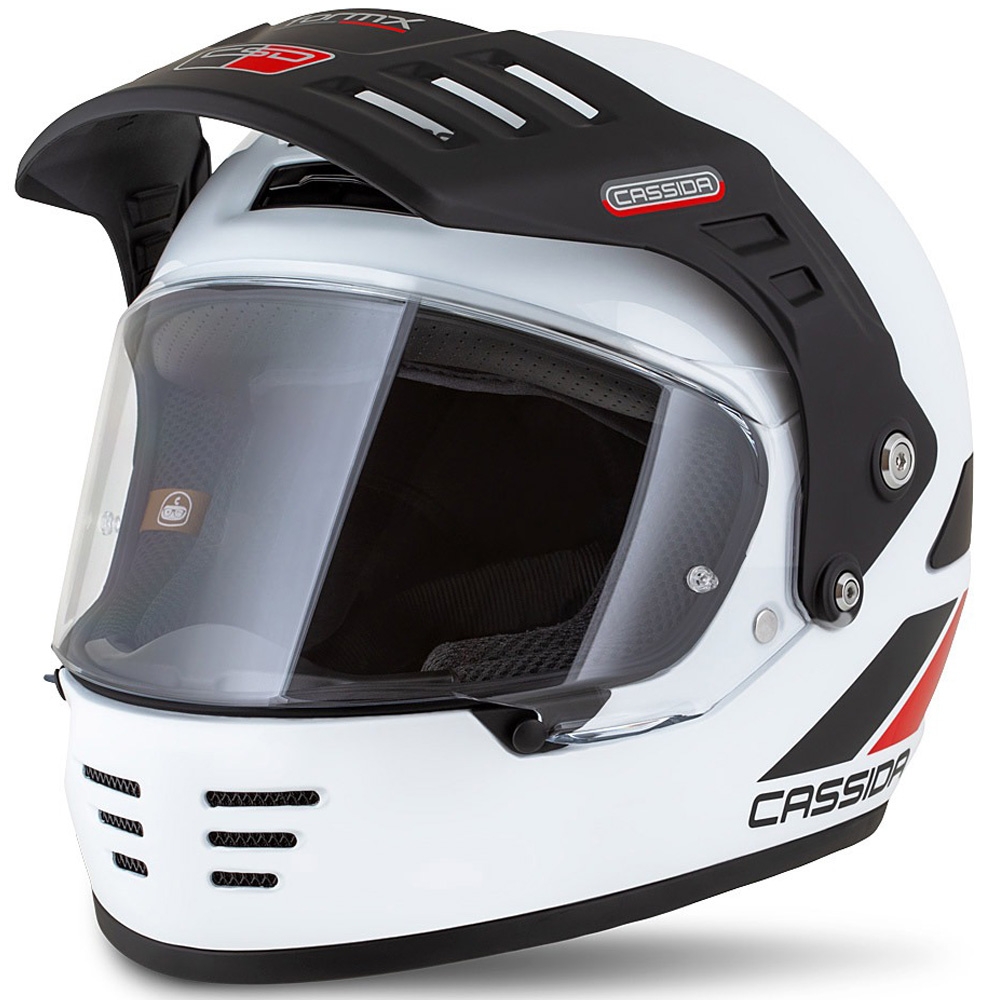 Enduro prilba Cassida FormX FlatOut bielo-čierno-červená Veľkosť: XS
