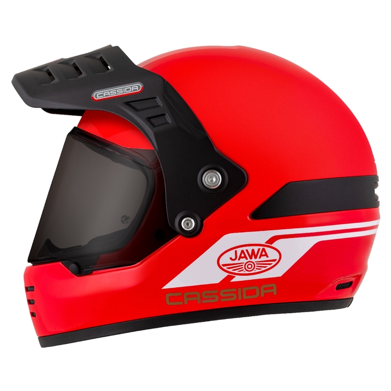 Enduro prilba Cassida FormX Jawa RotaX červeno-bielo-zlatá