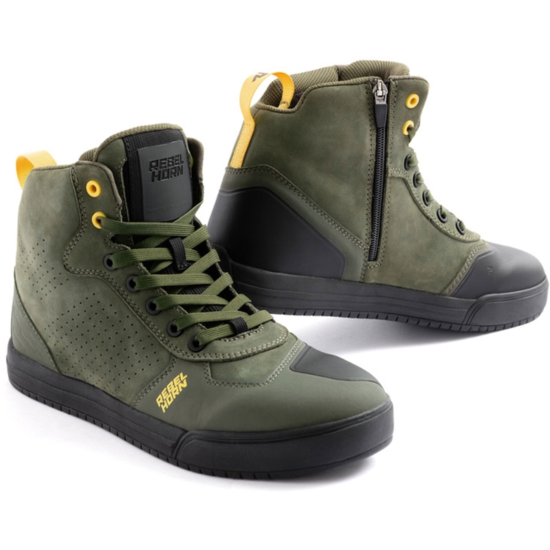 Kožené topánky na motorku Rebelhorn Spike zelené