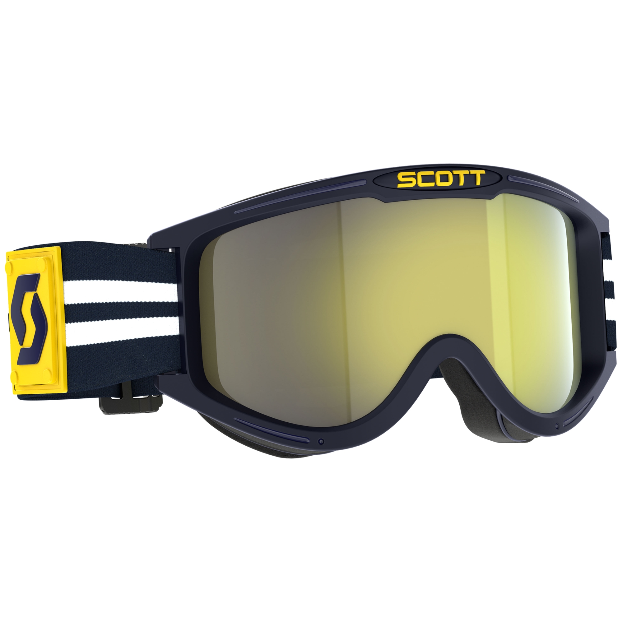 Motokrosové okuliare SCOTT 89X Era modro-biele so žltým chrómovým plexi