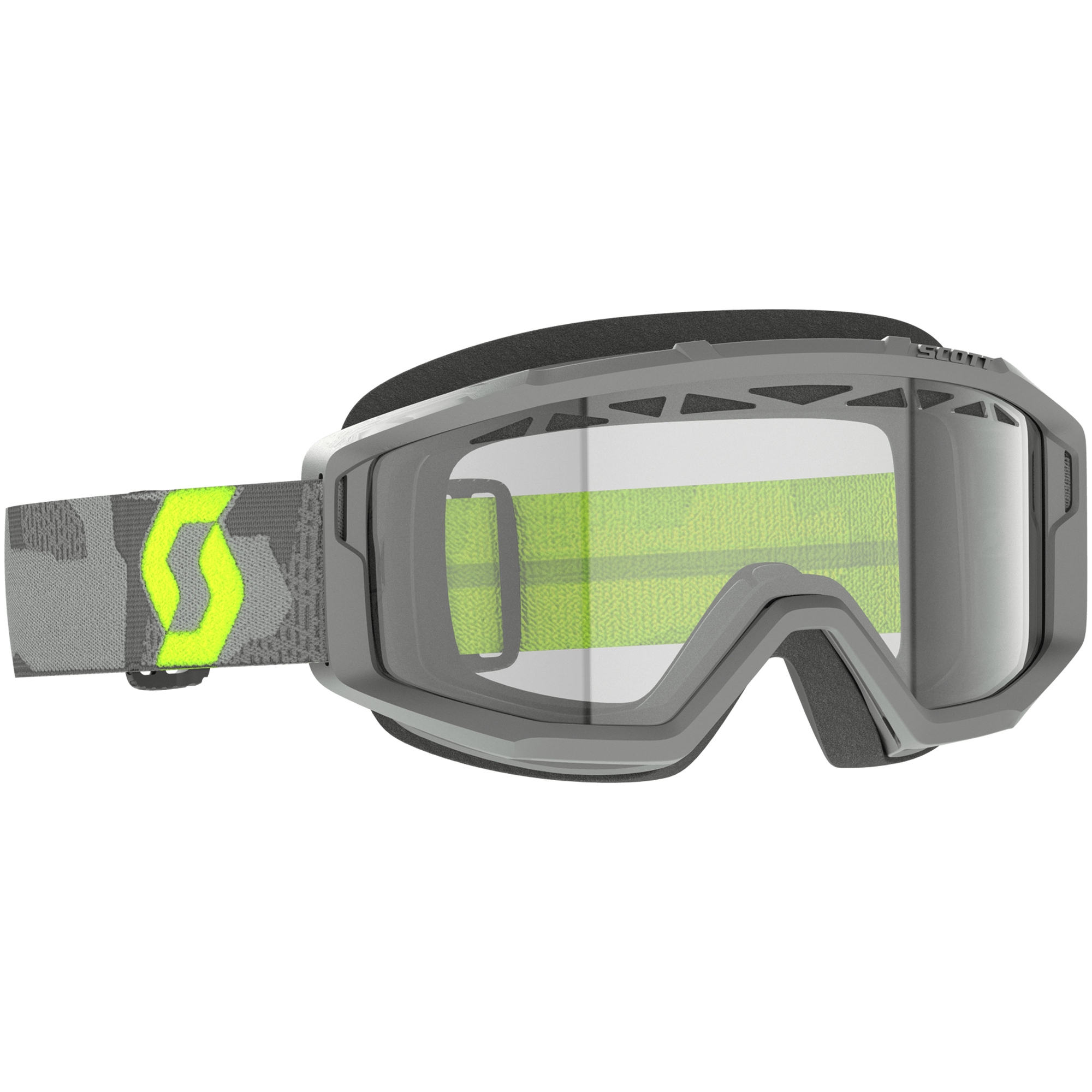 Motokrosové okuliare SCOTT Primal Enduro šedo-fluo žlté s čírym plexi