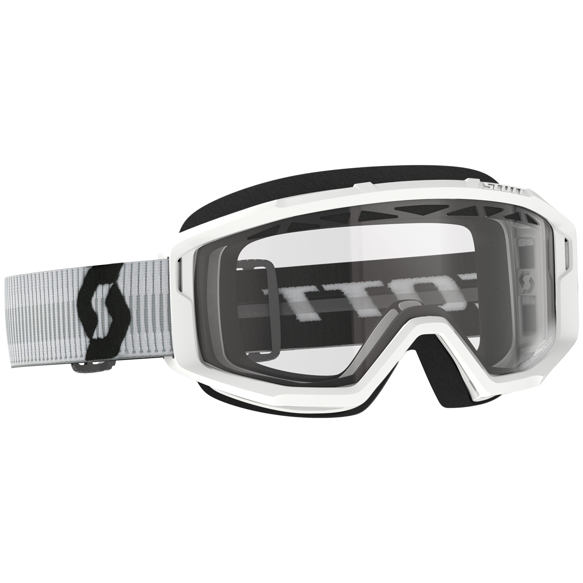 Motokrosové okuliare SCOTT Primal Enduro biele s čírym plexi