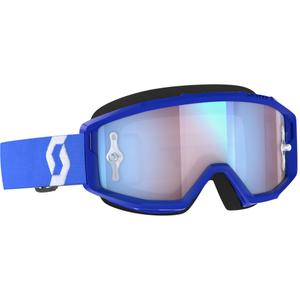 Motokrosové okuliare SCOTT Primal CH modro-biele s chróm modrým plexi