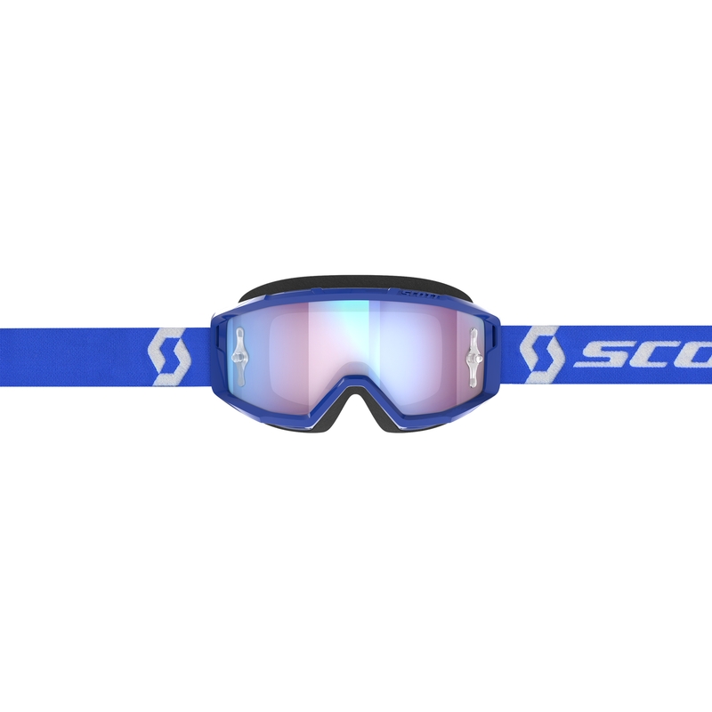 Motokrosové okuliare SCOTT Primal CH modro-biele s chróm modrým plexi