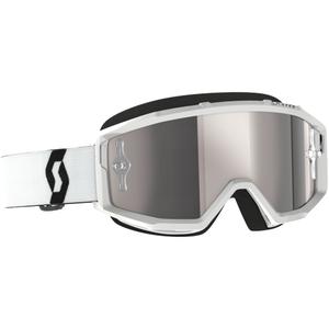 Motokrosové okuliare SCOTT Primal CH biele s chróm strieborným plexi