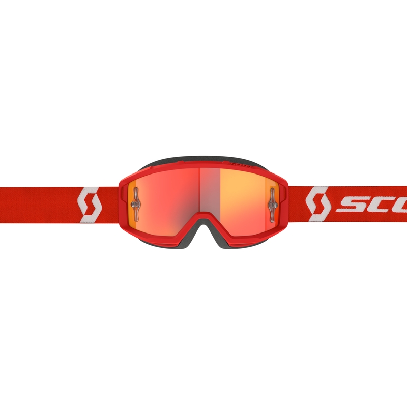 Motokrosové okuliare SCOTT Primal CH červeno-biele s chróm oranžovým plexi