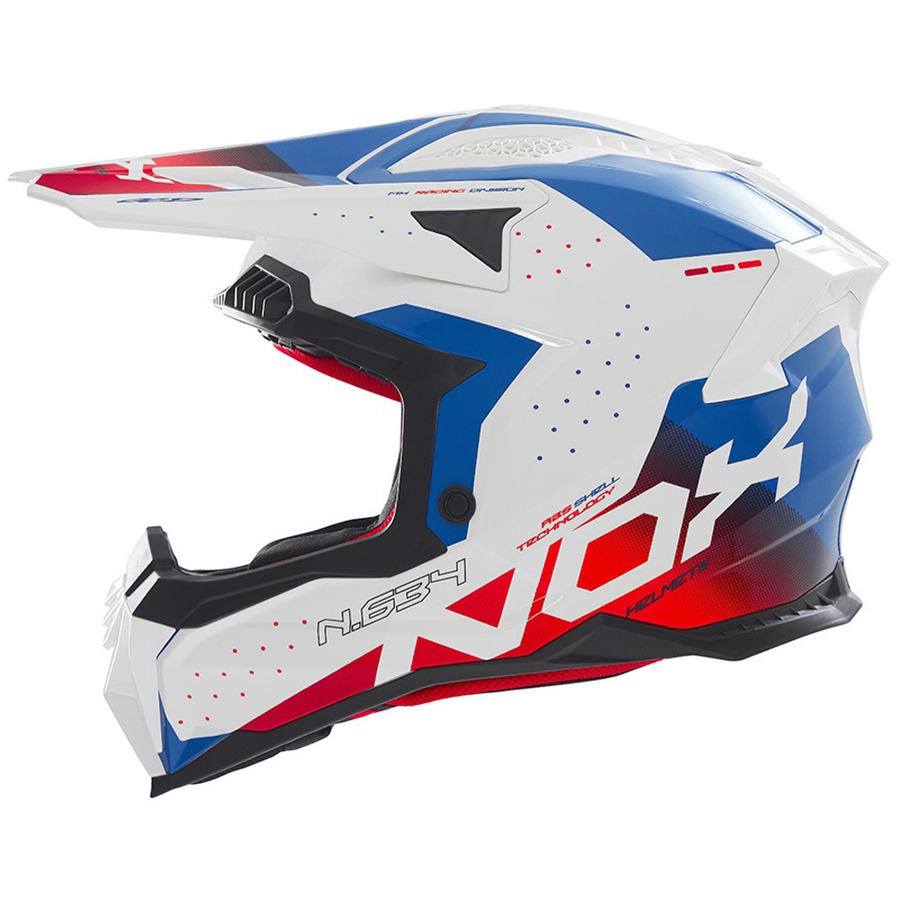 Motokrosová helma NOX N634 bílo-modro-červená Veľkosť: XS