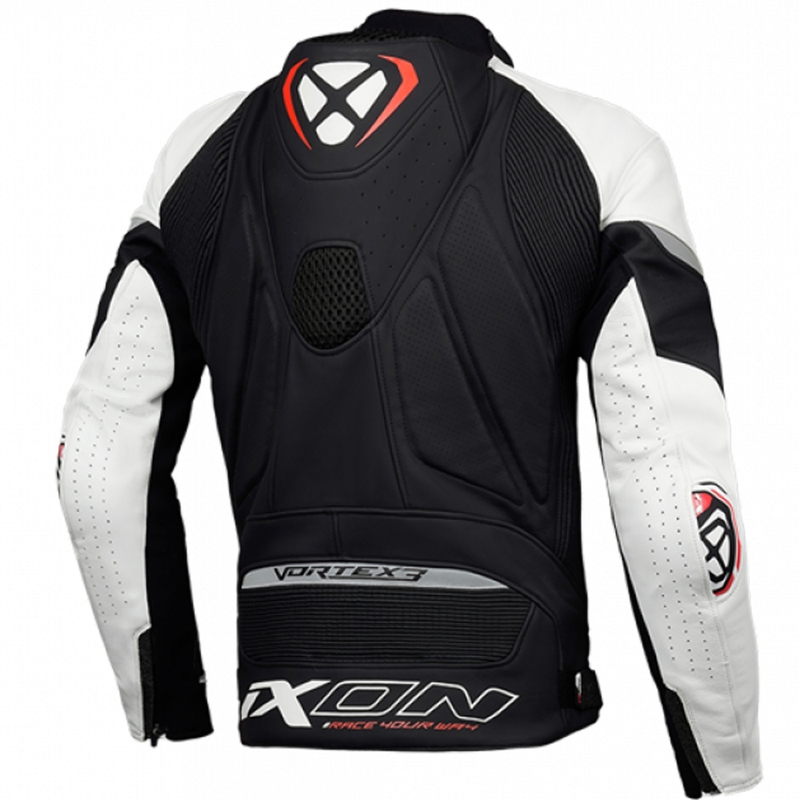 Kožená bunda na motorku IXON Vortex 3 čierno-biela