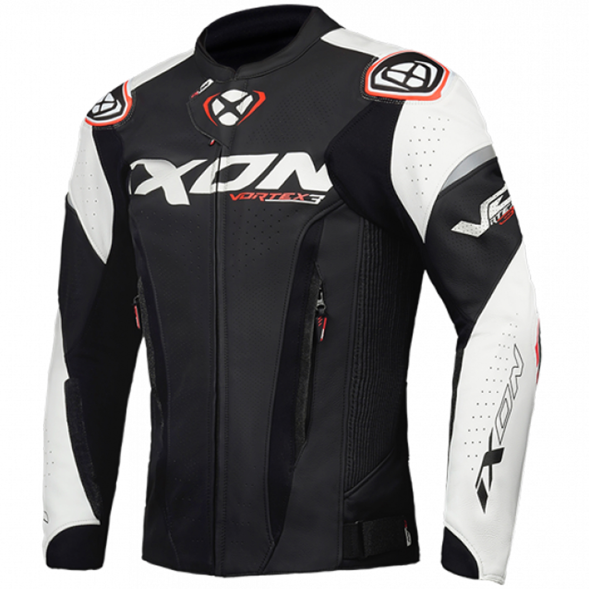 Kožená bunda na motorku IXON Vortex 3 čierno-biela Veľkosť: XS