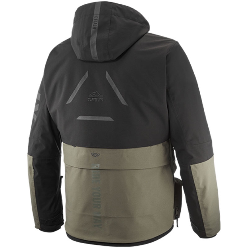 Bunda na motorku IXON Etna khaki-čierna