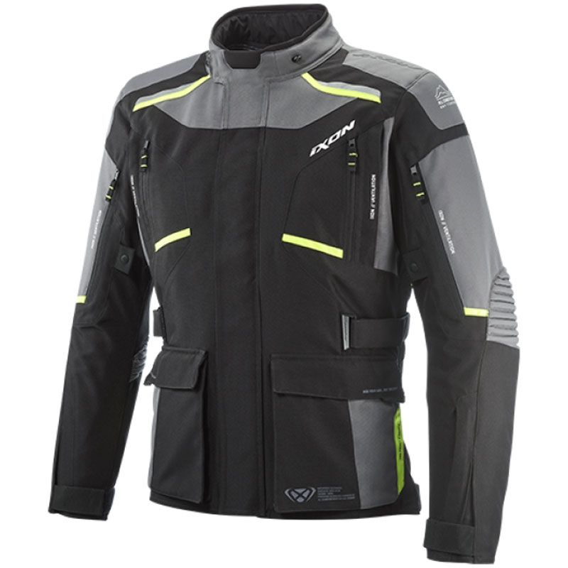 Bunda na motorku IXON Midgard čierno-šedo-fluo žltá Veľkosť: XL