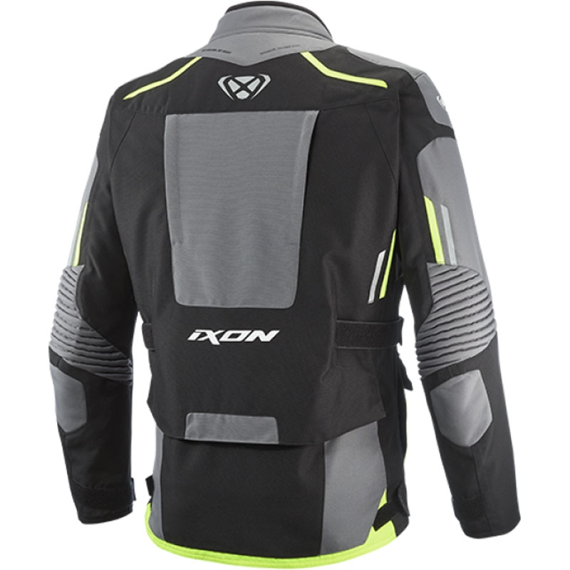 Bunda na motorku IXON Midgard čierno-šedo-fluo žltá