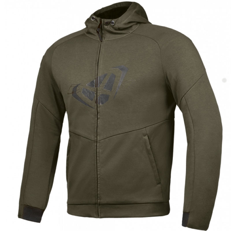 Mikina na motorku IXON Touchdown khaki-čierna Veľkosť: 3XL