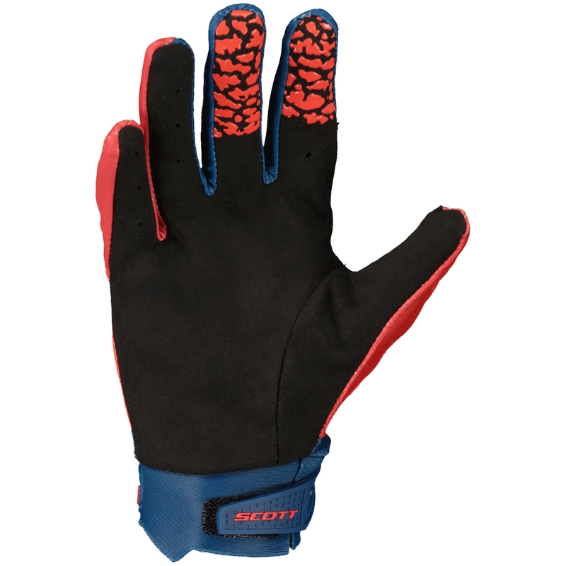 Detské motokrosové rukavice SCOTT EVO TRACK modro-neónovo červené