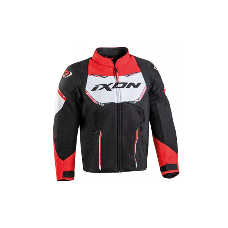 Detská bunda na motorku IXON Striker Air čierno-červeno-biela