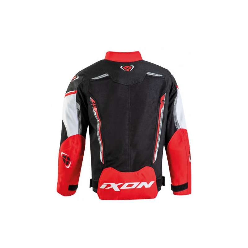 Detská bunda na motorku IXON Striker Air čierno-červeno-biela