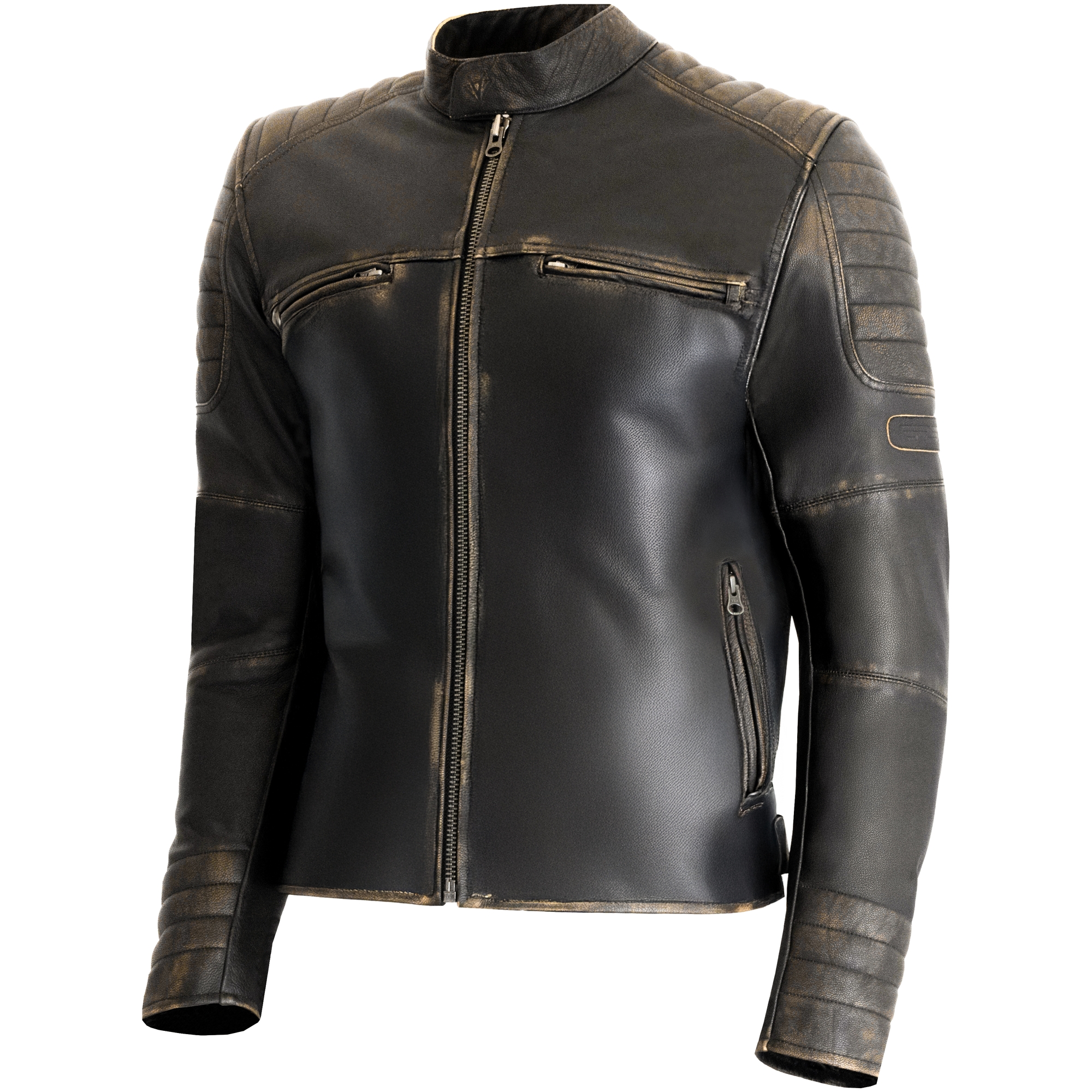 Kožená bunda na motorku RSA Vintage hnedá Veľkosť: XS