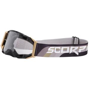 Motokrosové okuliare Scorpion E24 zlato-čierne s čírym plexi