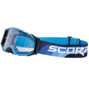Motokrosové okuliare Scorpion E24 modro-čierne s čírym plexi