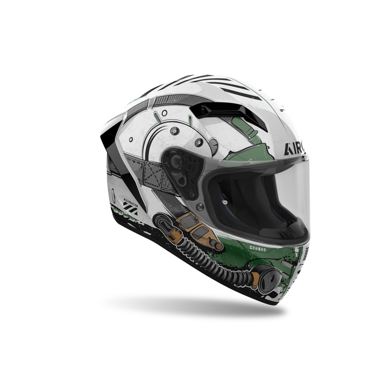Integrálna prilba na motocykel Airoh CONNOR Alligator lesklá bielo-zelená