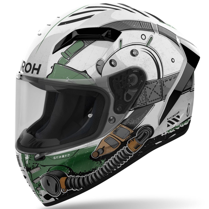 Integrálna prilba na motocykel Airoh CONNOR Alligator lesklá bielo-zelená