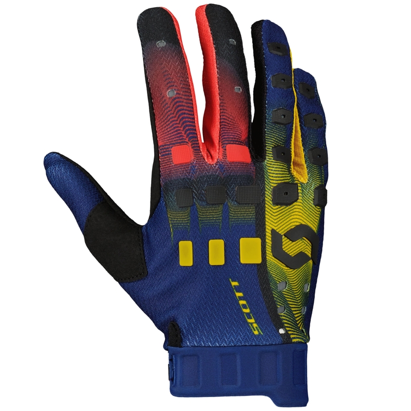 Motokrosové rukavice SCOTT Podium PRE červeno-žlto-modré