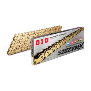 ZVM-X-x krúžok -pevnejšie D.I.D Chain 520ZVM-X 122 L zlatá/zlatá