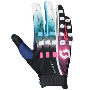 Motokrosové rukavice SCOTT Podium PRO modro-ružové