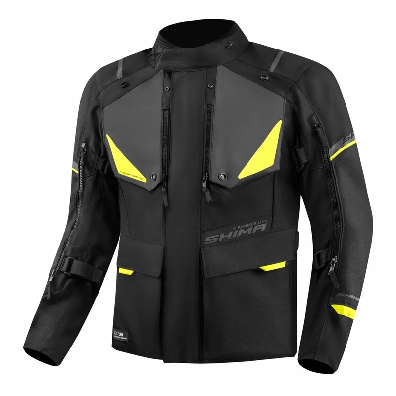 Bunda na motorku Shima Runner čierno-fluo žltá