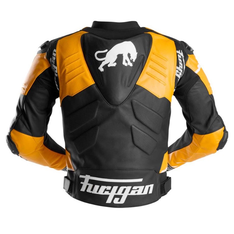 Kožená bunda na motocykel Furygan Signature 55 čierno-žltá