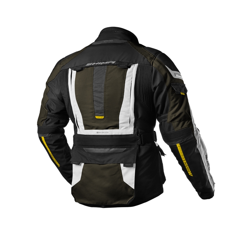 Bunda na motocykel Shima Horizon khaki zelená-šedo-čierna