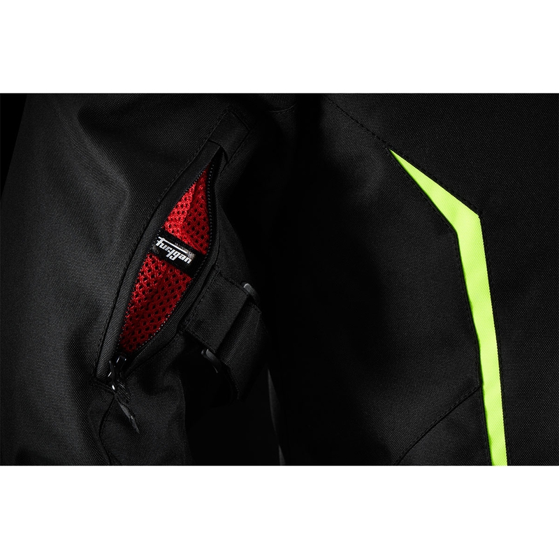 Bunda na motocykel Furygan Yori čierno-bielo-fluorescenčno žltá