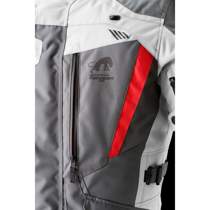 Bunda na motocykel Furygan Apalaches Evo sivo-béžovo-červená