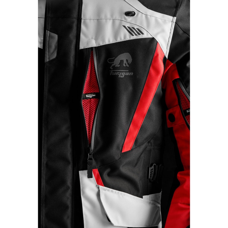 Bunda na motocykel Furygan Apalaches Evo čierno-béžovo-červená
