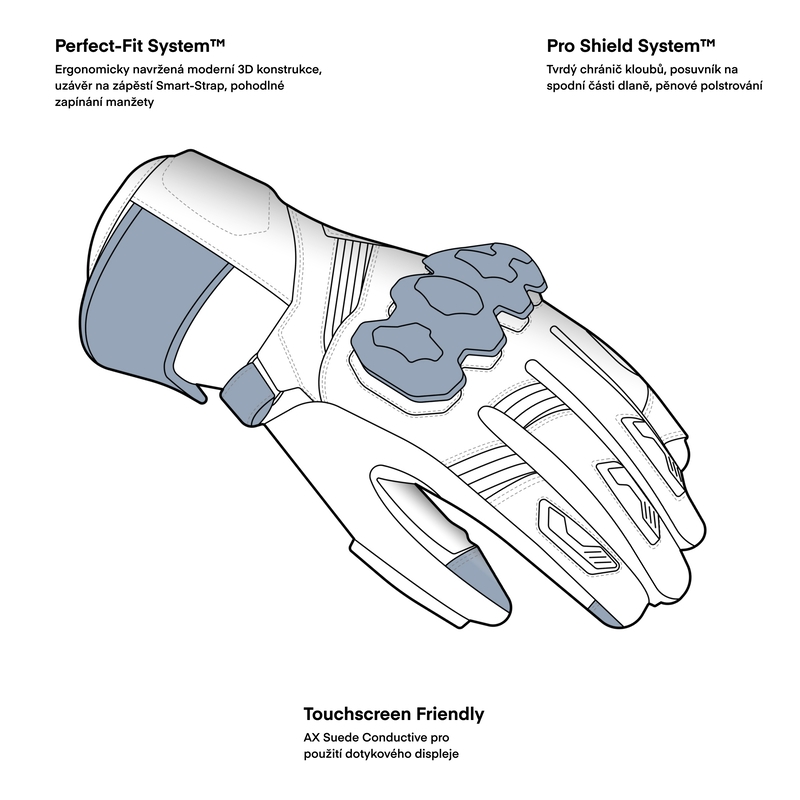 Rukavice na motocykel Rebelhorn Viper čierno-šedo-fluorescenčno žlté