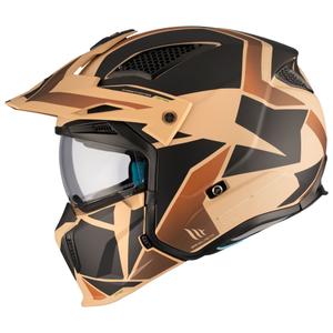 Otvorená prilba s maskou MT Streetfighter SV S P1R B9 čierno-hnedo-béžová