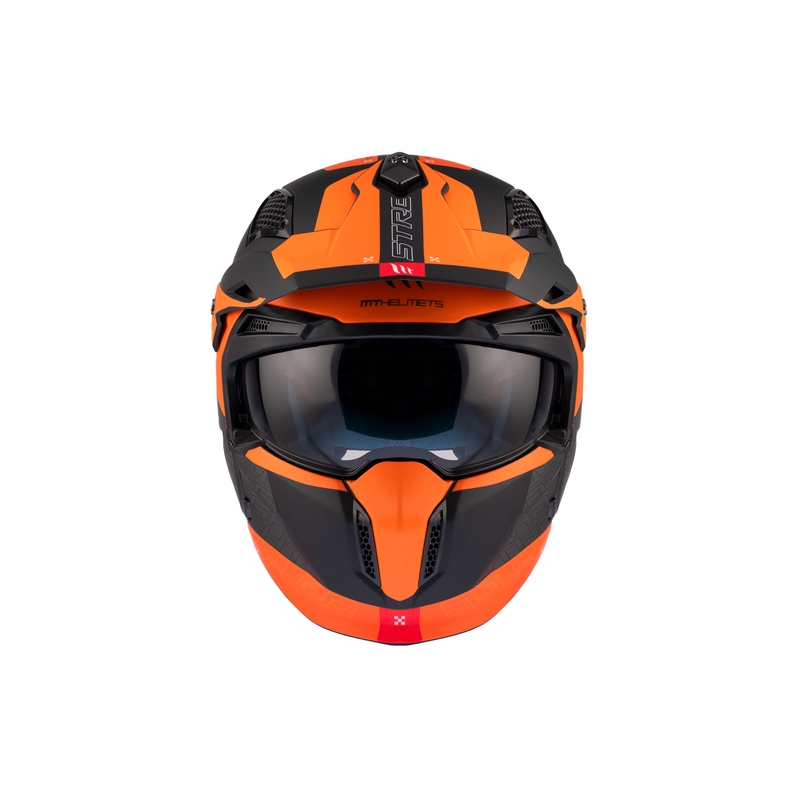 Otvorená prilba s maskoul MT Streetfighter SV Totem B4 čierno-sivo-oranžová