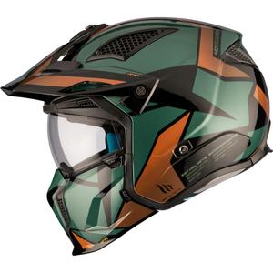 Otvorená prilba s maskou MT Streetfighter SV S P1R A9 čierno-hnedo-zelená výpredaj